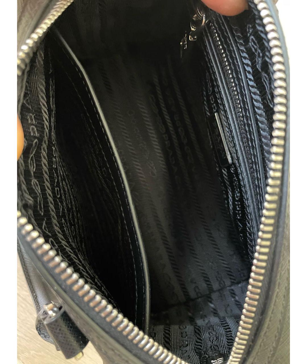 PRADA Черная кожаная сумка с короткими ручками, фото 7