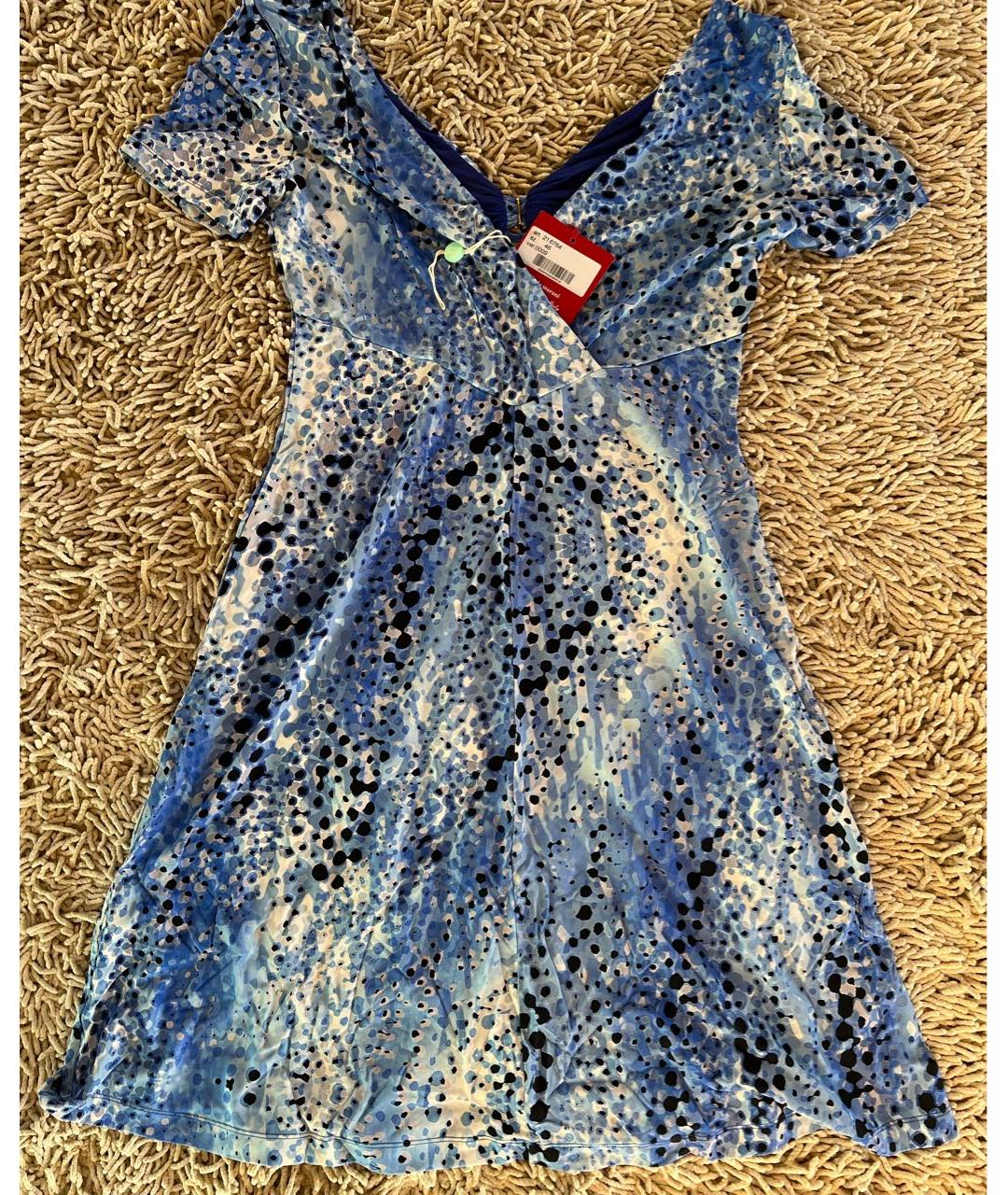 ANGELO MARANI Синее вискозное вечернее платье, фото 2