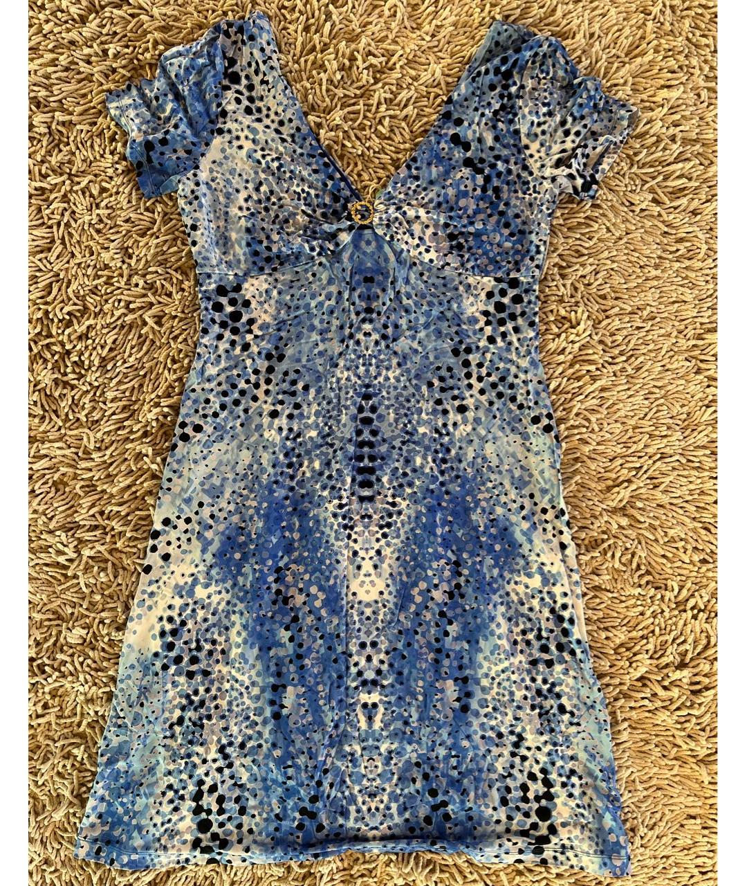 ANGELO MARANI Синее вискозное вечернее платье, фото 5