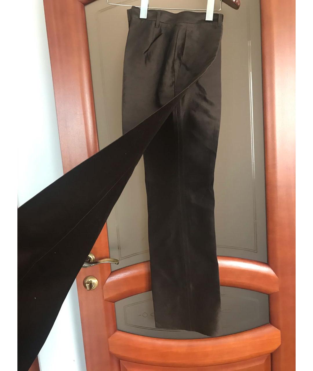 JIL SANDER Коричневый шелковый костюм с брюками, фото 6