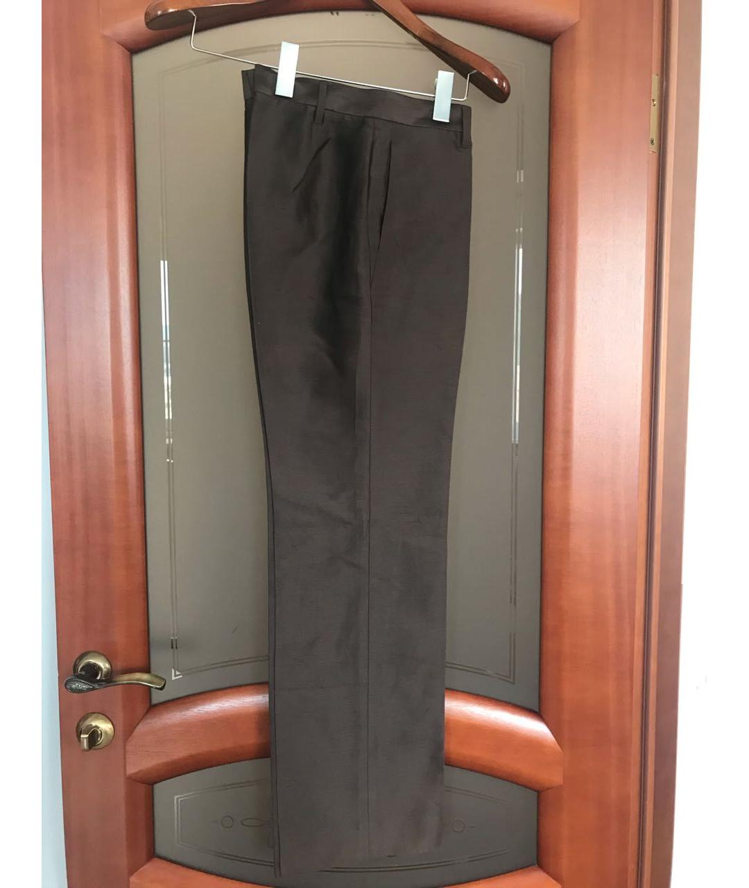 JIL SANDER Коричневый шелковый костюм с брюками, фото 2