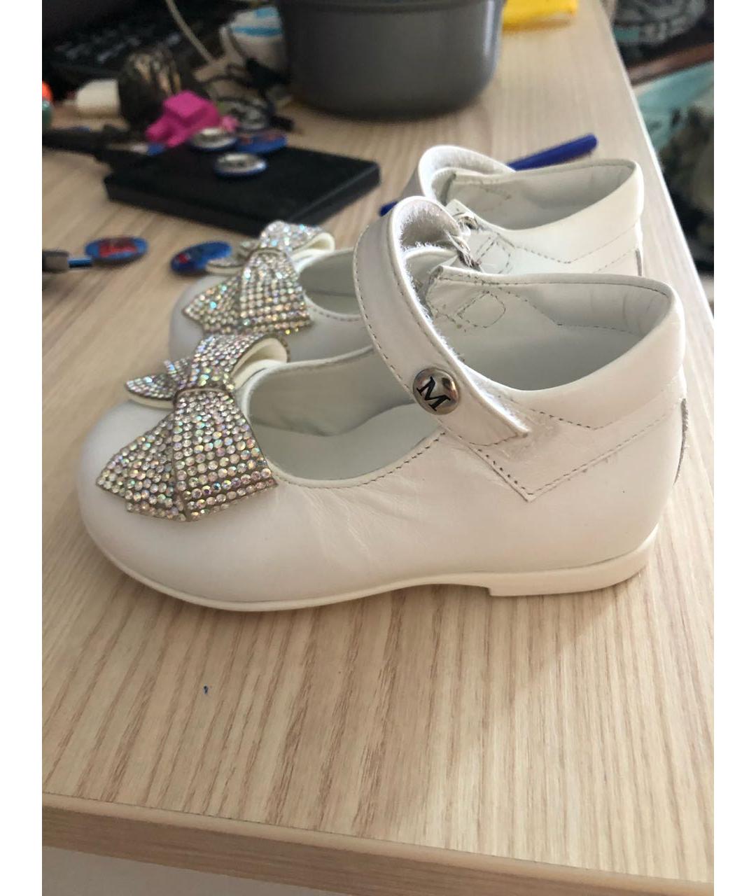 MISSOURI KIDS Белые кожаные балетки и туфли, фото 6