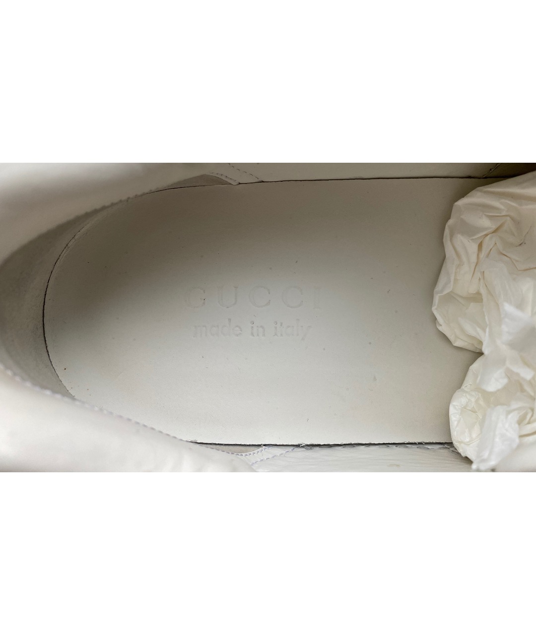 GUCCI Белые низкие кроссовки / кеды из искусственной кожи, фото 6