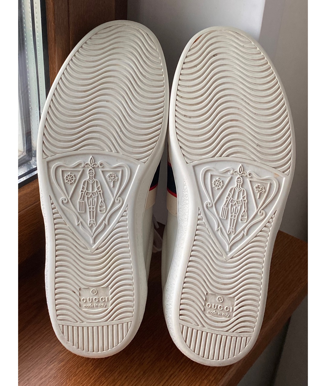 GUCCI Белые низкие кроссовки / кеды из искусственной кожи, фото 5