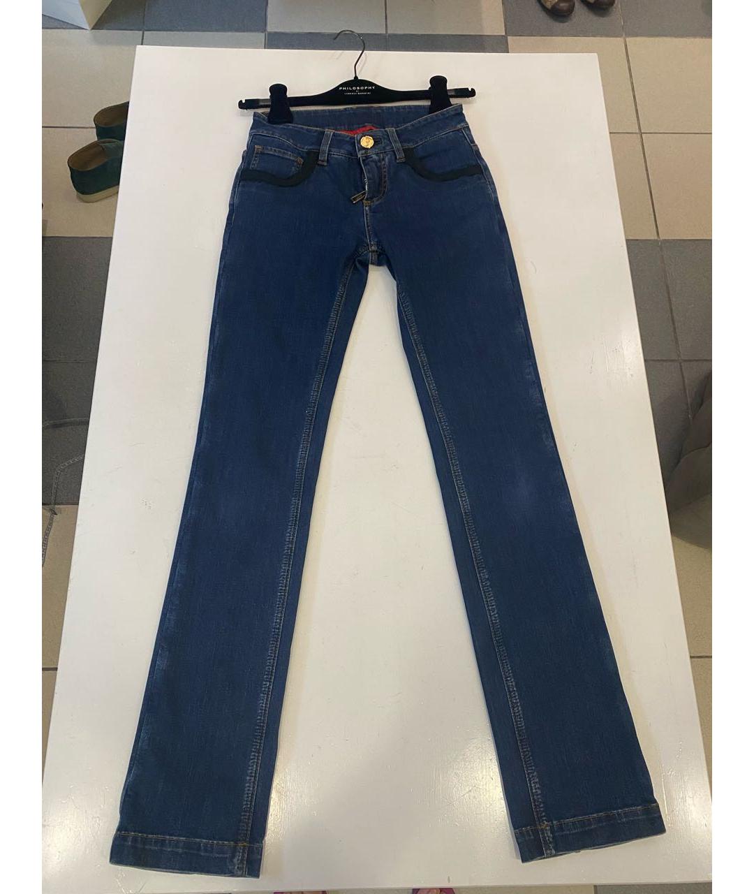 BILLIONAIRE Синие хлопко-эластановые прямые джинсы, фото 9