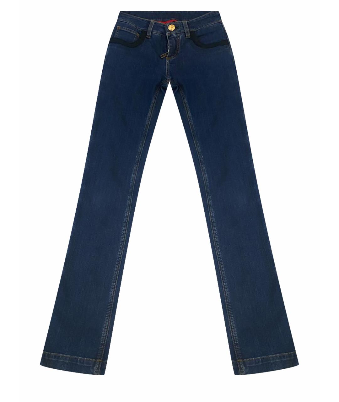 BILLIONAIRE Синие хлопко-эластановые прямые джинсы, фото 1