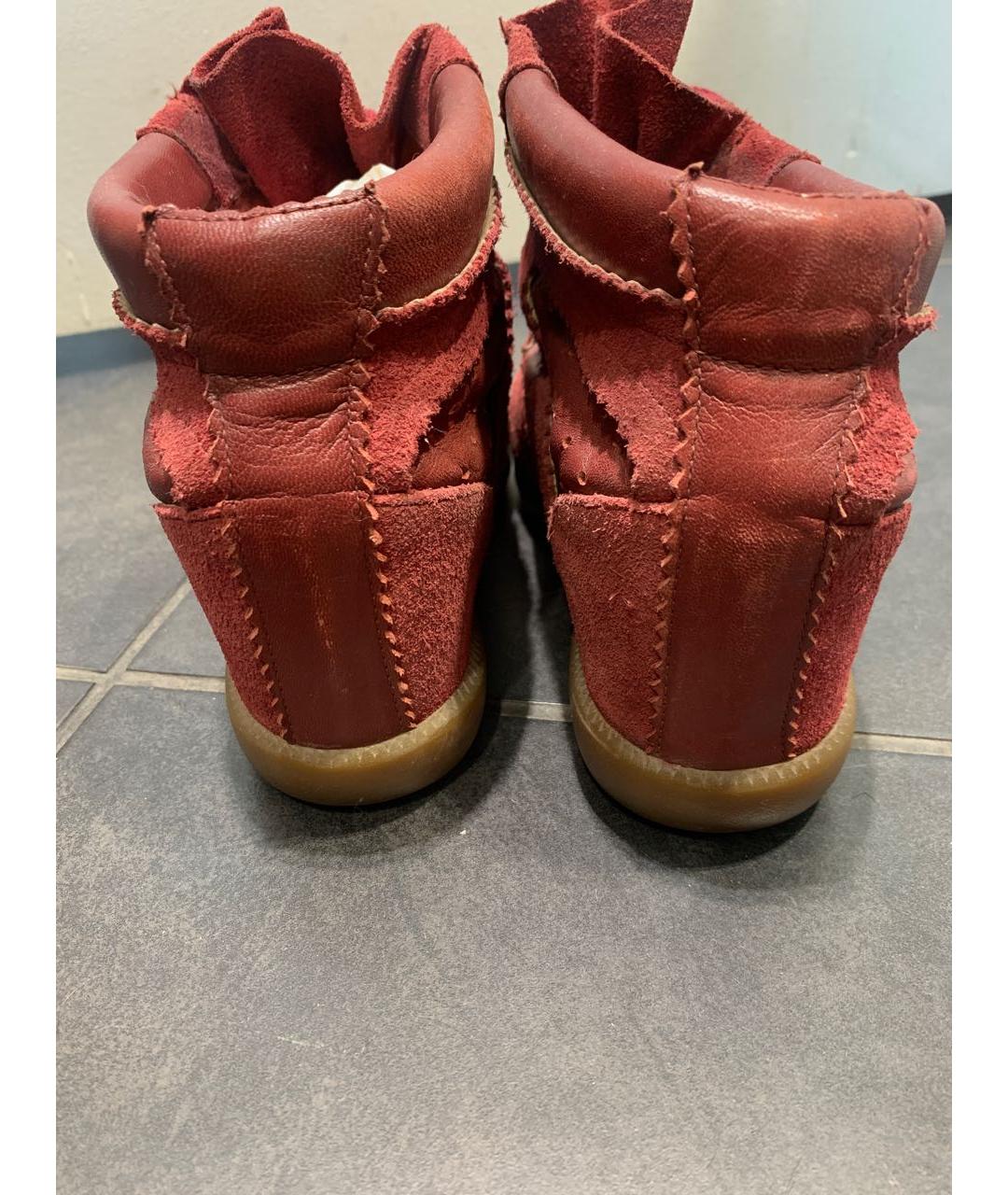ISABEL MARANT Красные кожаные кроссовки, фото 5