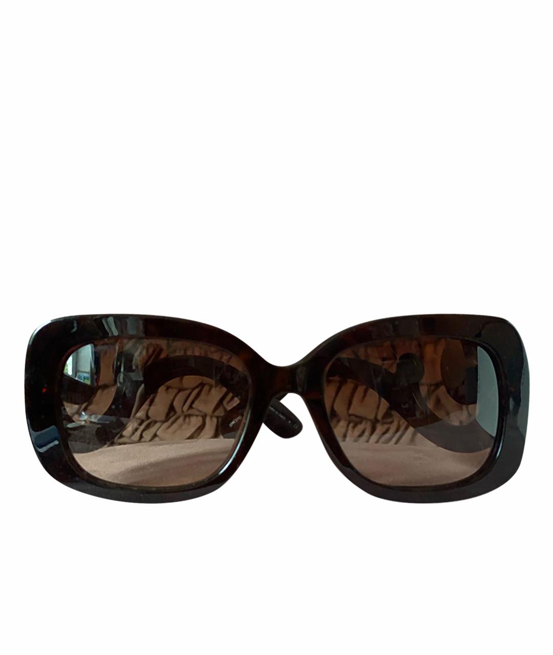 PRADA Коричневые пластиковые солнцезащитные очки, фото 1