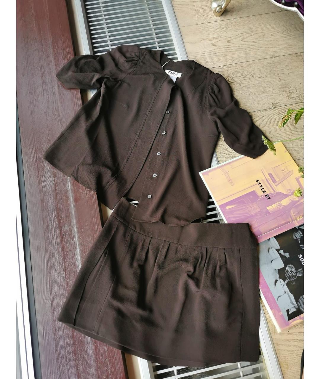 CHLOE Коричневый костюм с юбками, фото 5