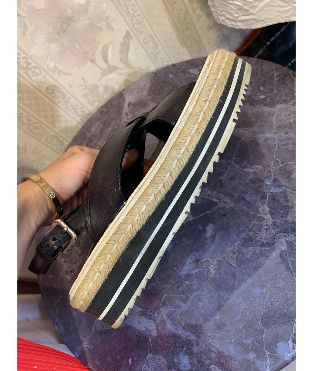 PRADA Коричневые кожаные сандалии, фото 4