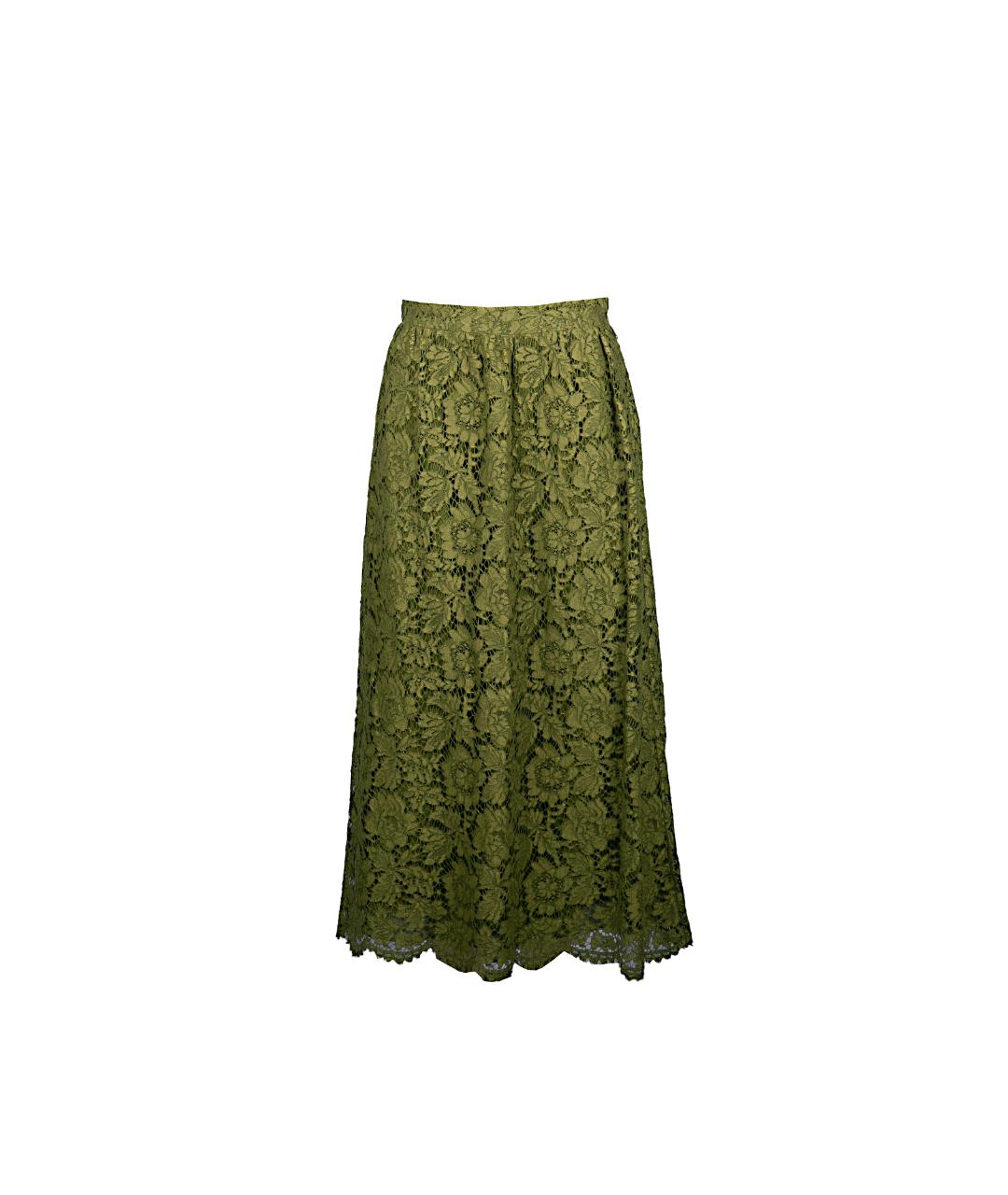 VALENTINO Зеленая юбка миди, фото 1