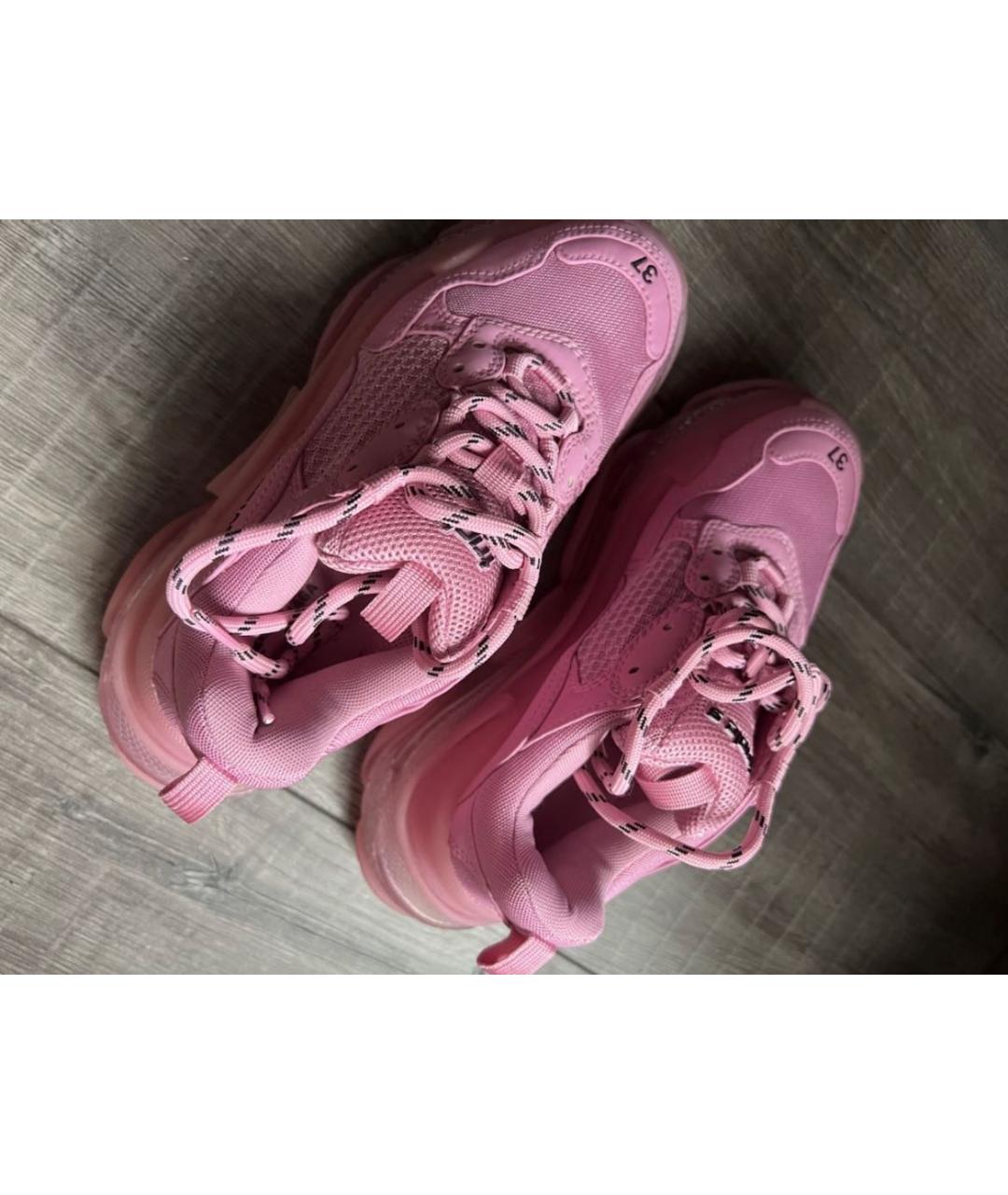 BALENCIAGA Розовые кожаные кроссовки, фото 2