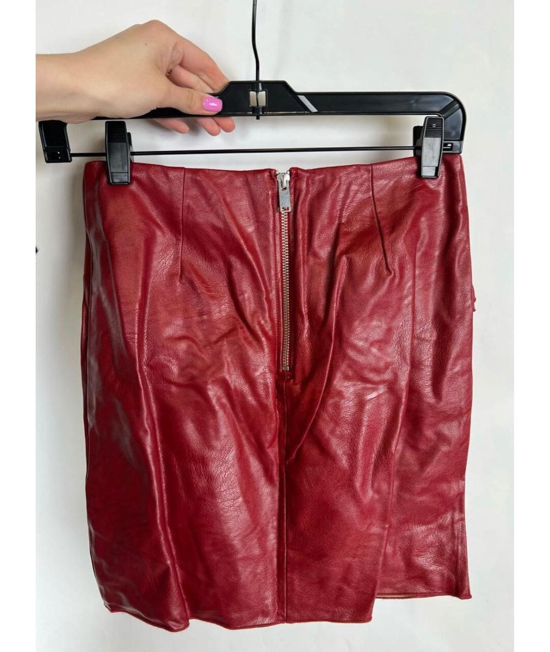 ISABEL MARANT ETOILE Красная кожаная юбка мини, фото 2