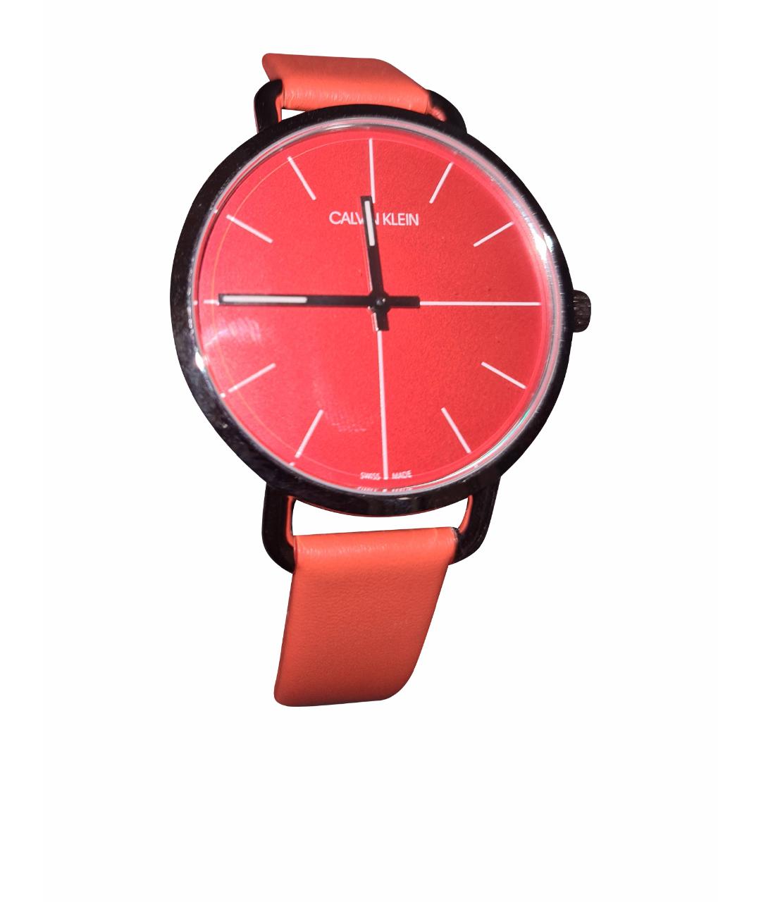 CALVIN KLEIN Коралловые кожаные часы, фото 1