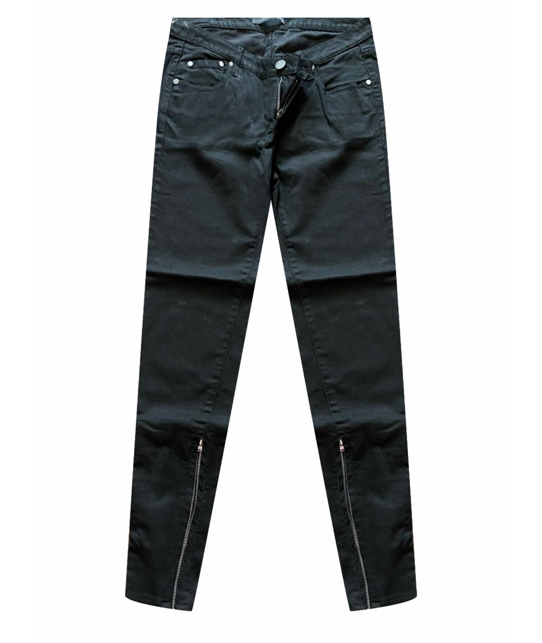 VICTORIA BECKHAM Черные хлопко-полиэстеровые джинсы слим, фото 1
