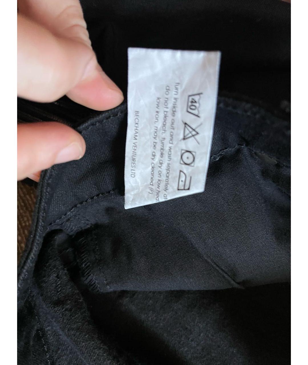 VICTORIA BECKHAM Черные хлопко-полиэстеровые джинсы слим, фото 2