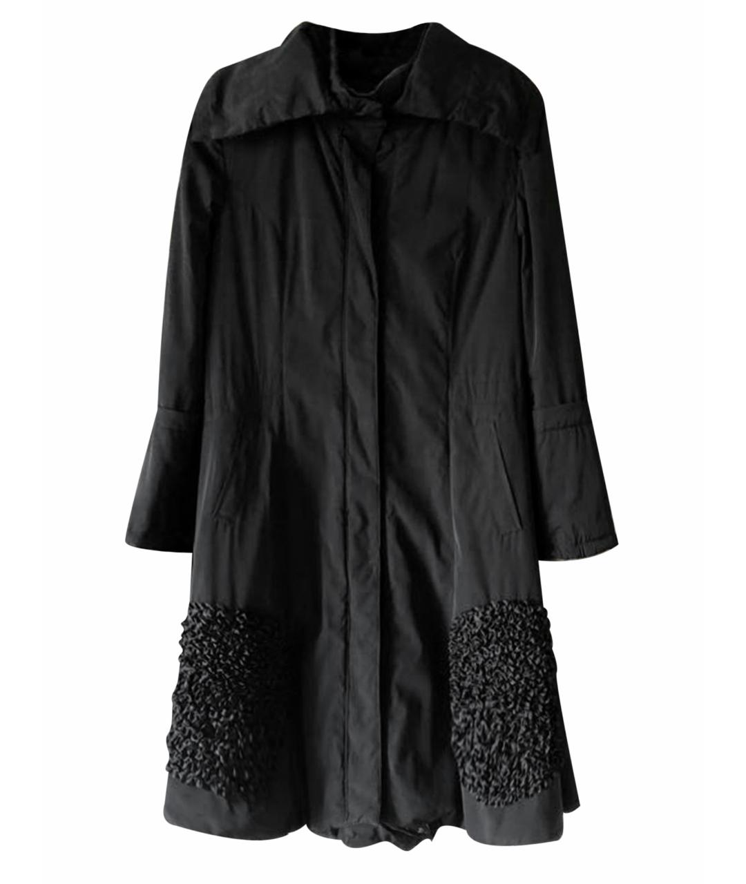 DIEGO M Черное полиэстеровое пальто, фото 1