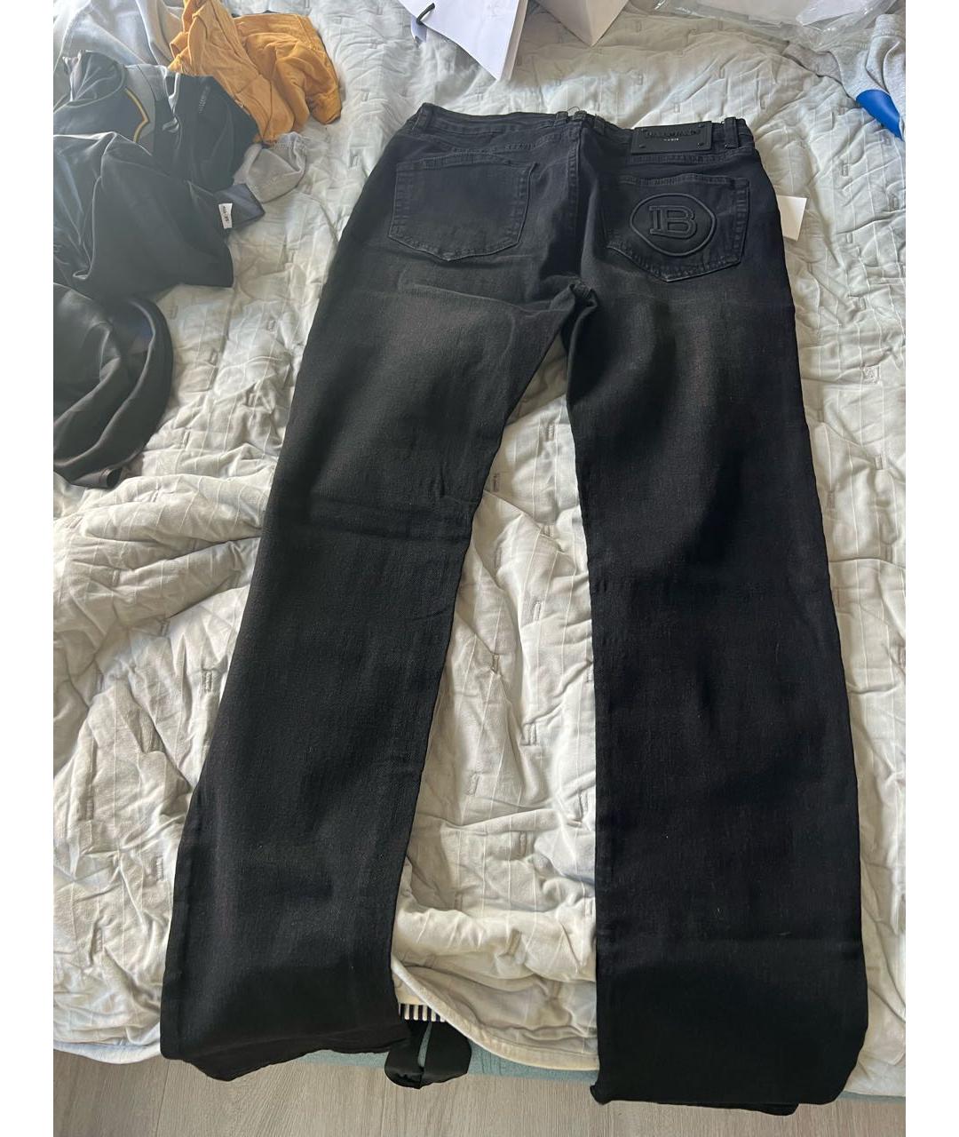 BALMAIN Черные хлопковые джинсы скинни, фото 2