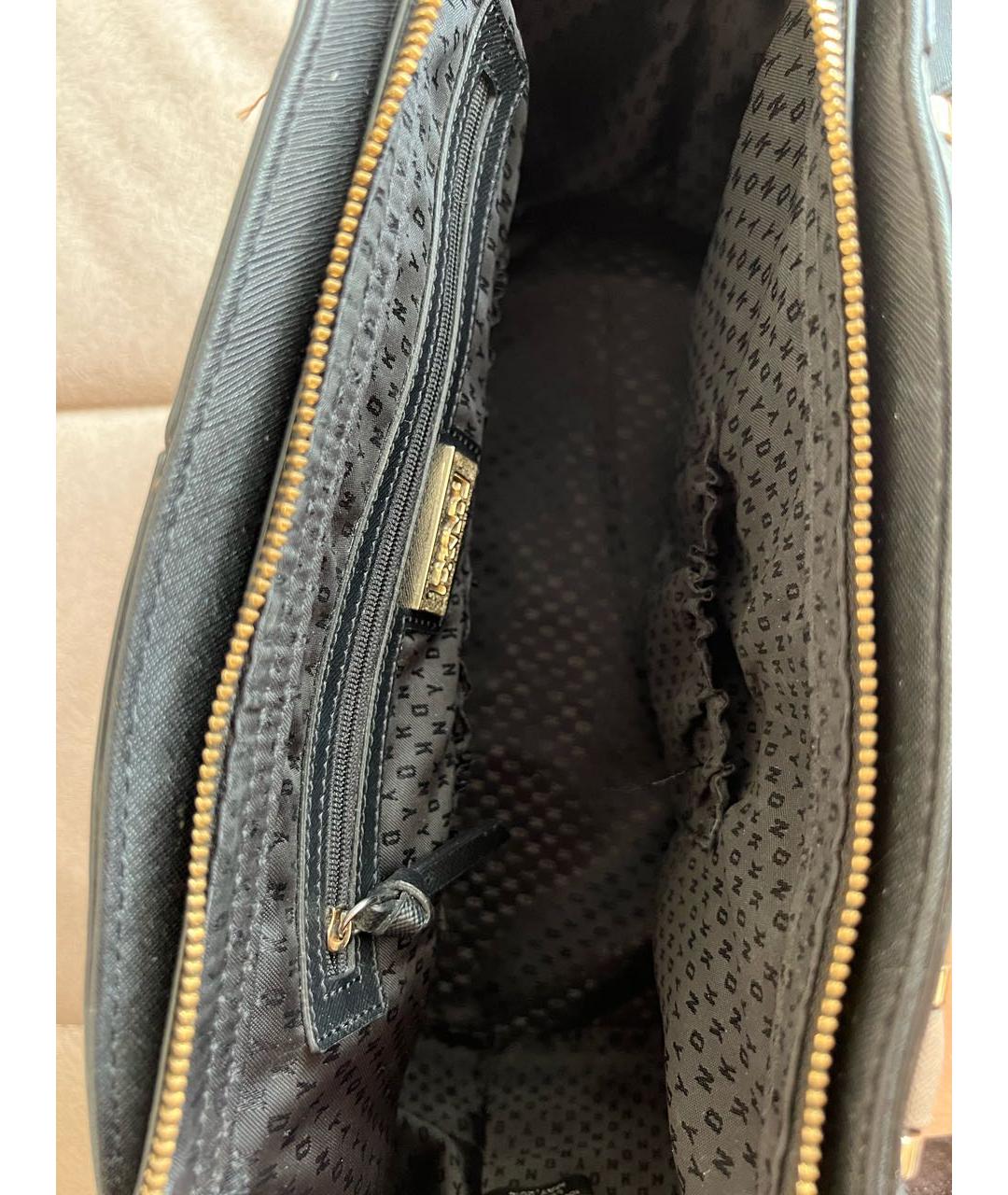 DKNY Серая кожаная сумка с короткими ручками, фото 4