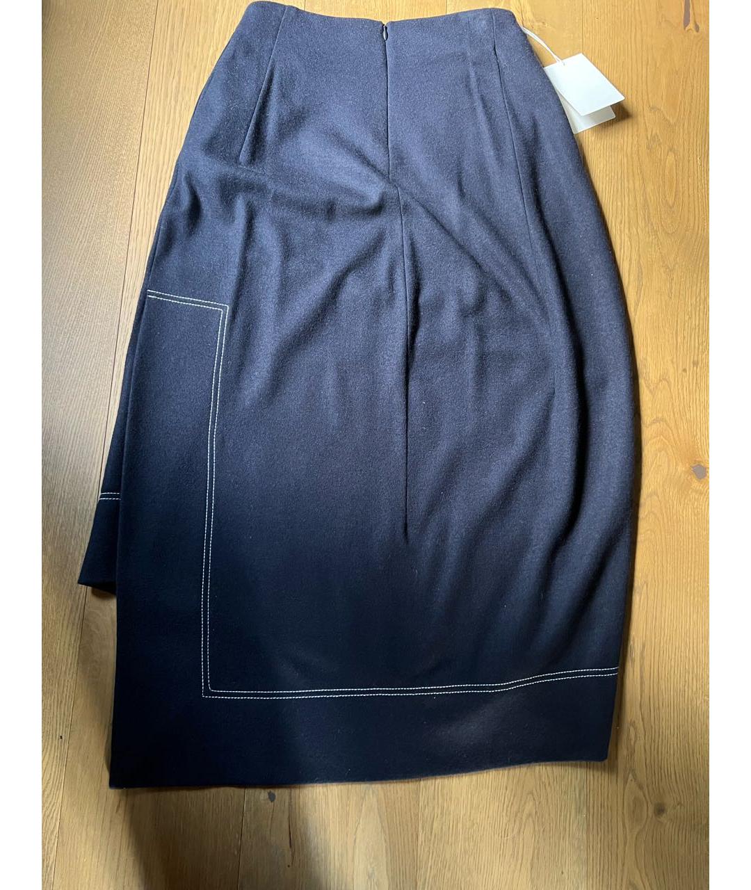JIL SANDER Темно-синий шерстяной костюм с юбками, фото 4