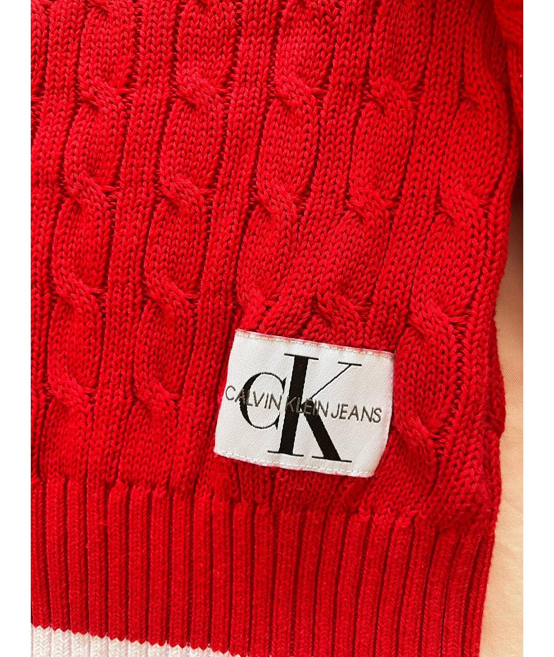 CALVIN KLEIN Красный хлопковый джемпер / свитер, фото 3