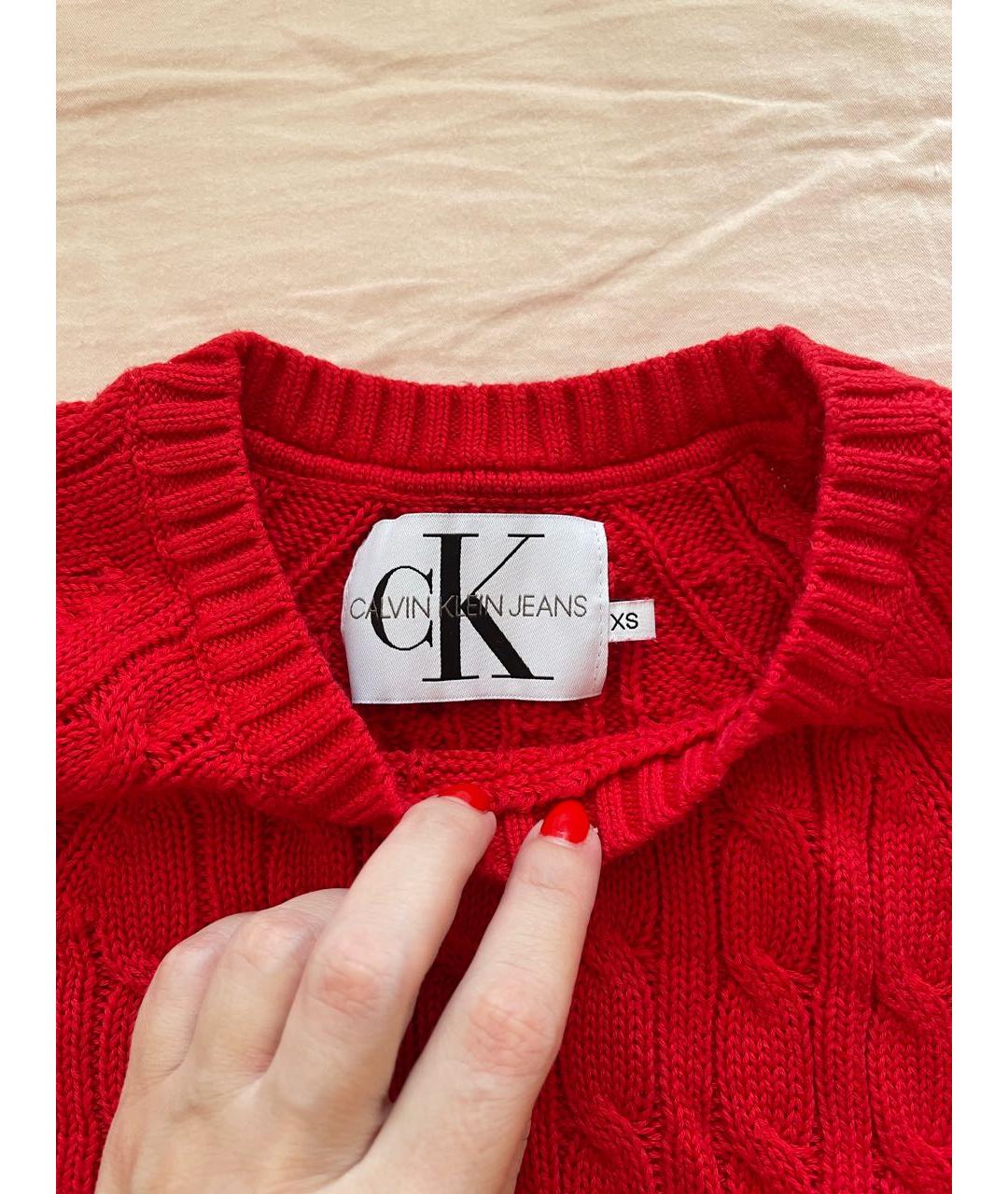 CALVIN KLEIN Красный хлопковый джемпер / свитер, фото 2
