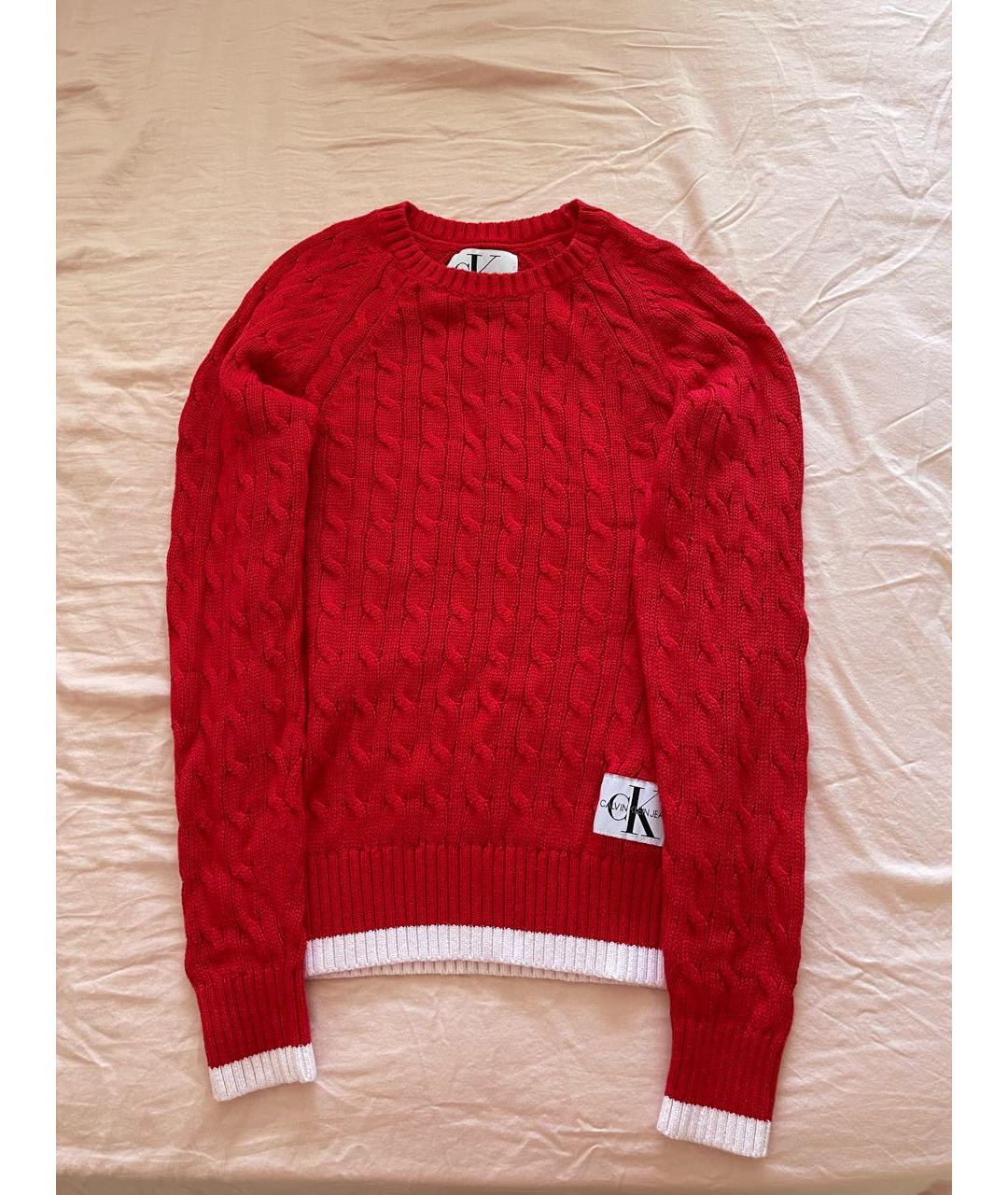 CALVIN KLEIN Красный хлопковый джемпер / свитер, фото 5