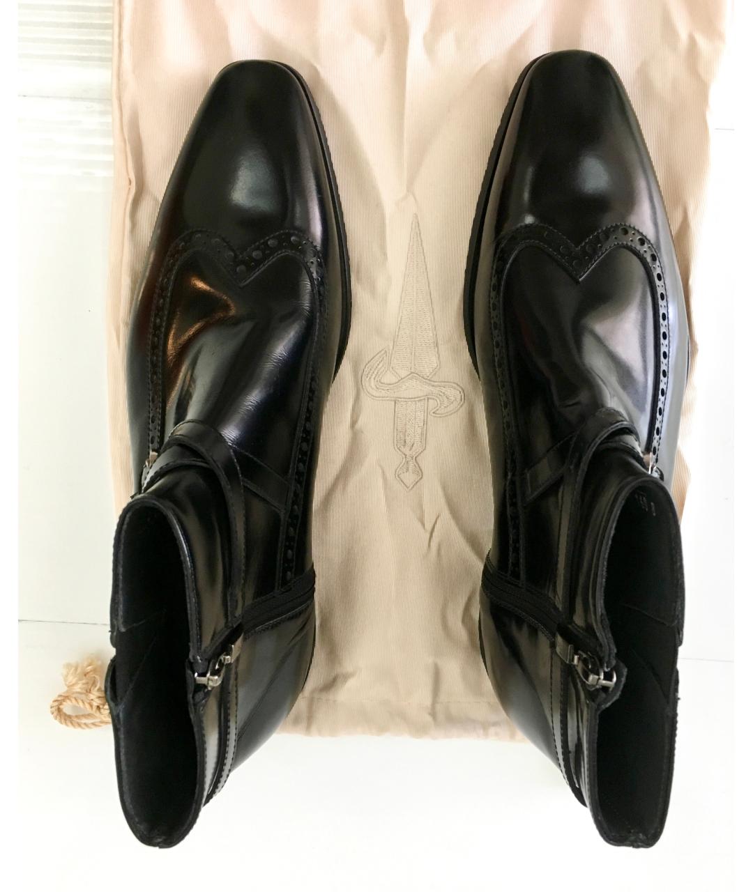 CESARE PACIOTTI Черные кожаные низкие ботинки, фото 3