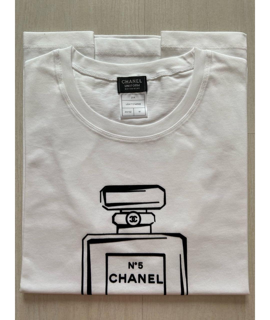CHANEL PRE-OWNED Белая хлопковая футболка, фото 4