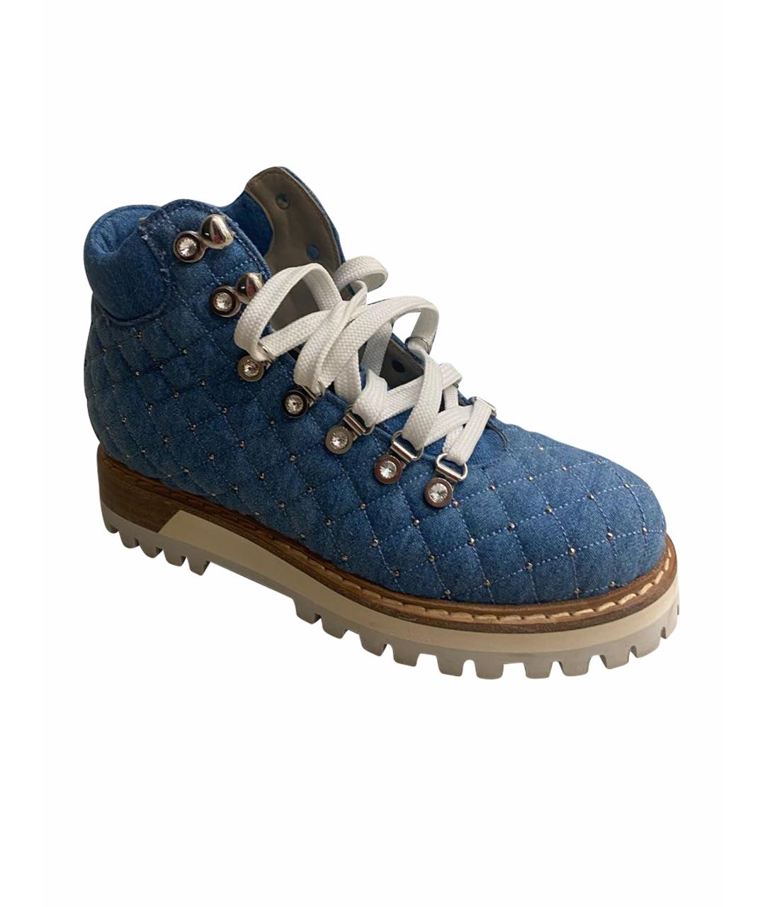 LE SILLA Голубые текстильные ботинки, фото 1