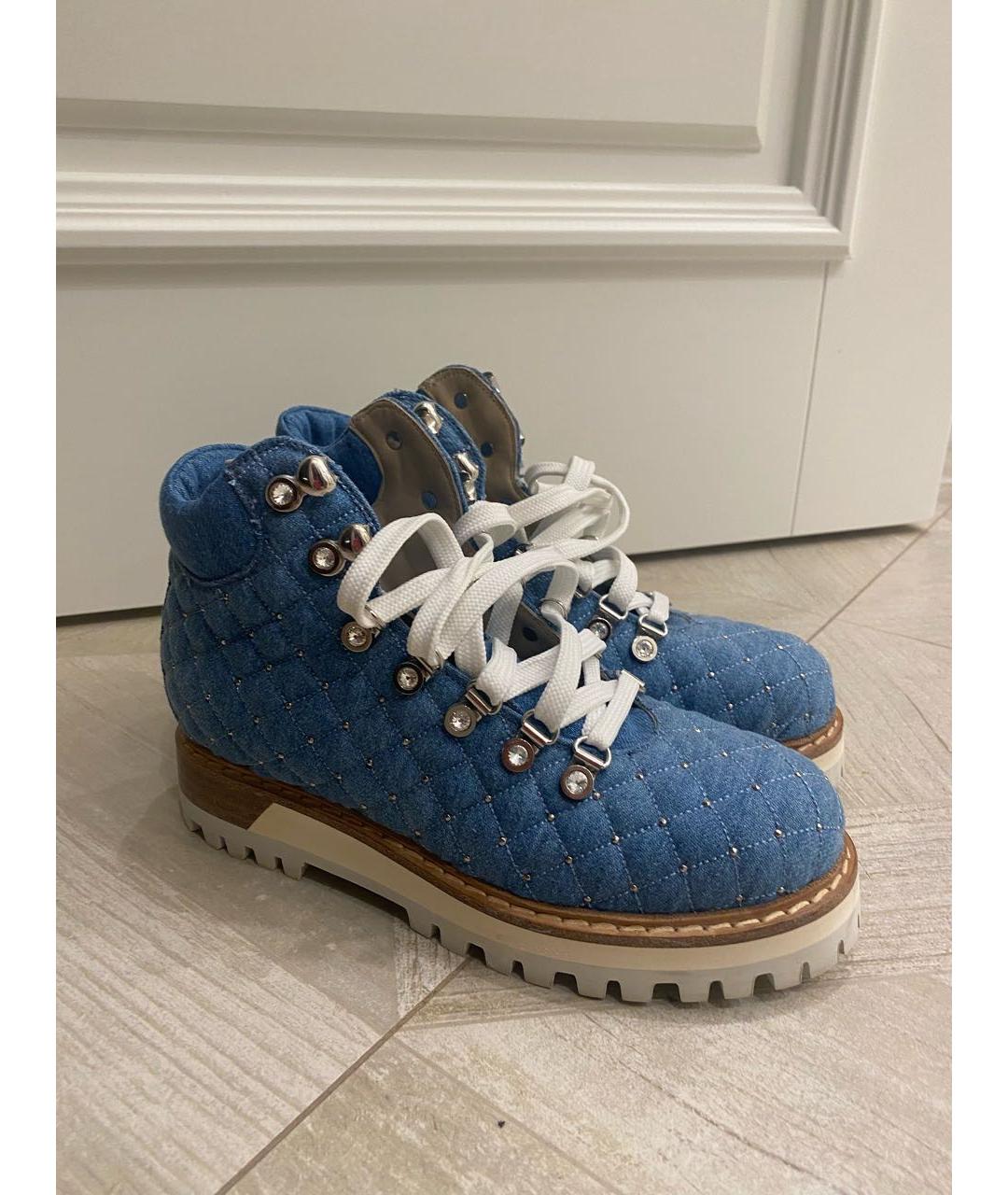 LE SILLA Голубые текстильные ботинки, фото 4