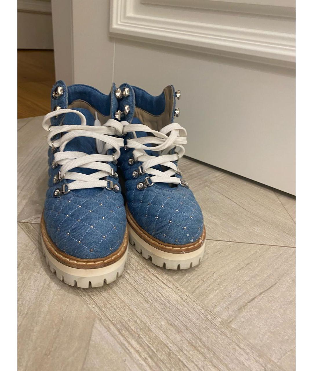 LE SILLA Голубые текстильные ботинки, фото 2