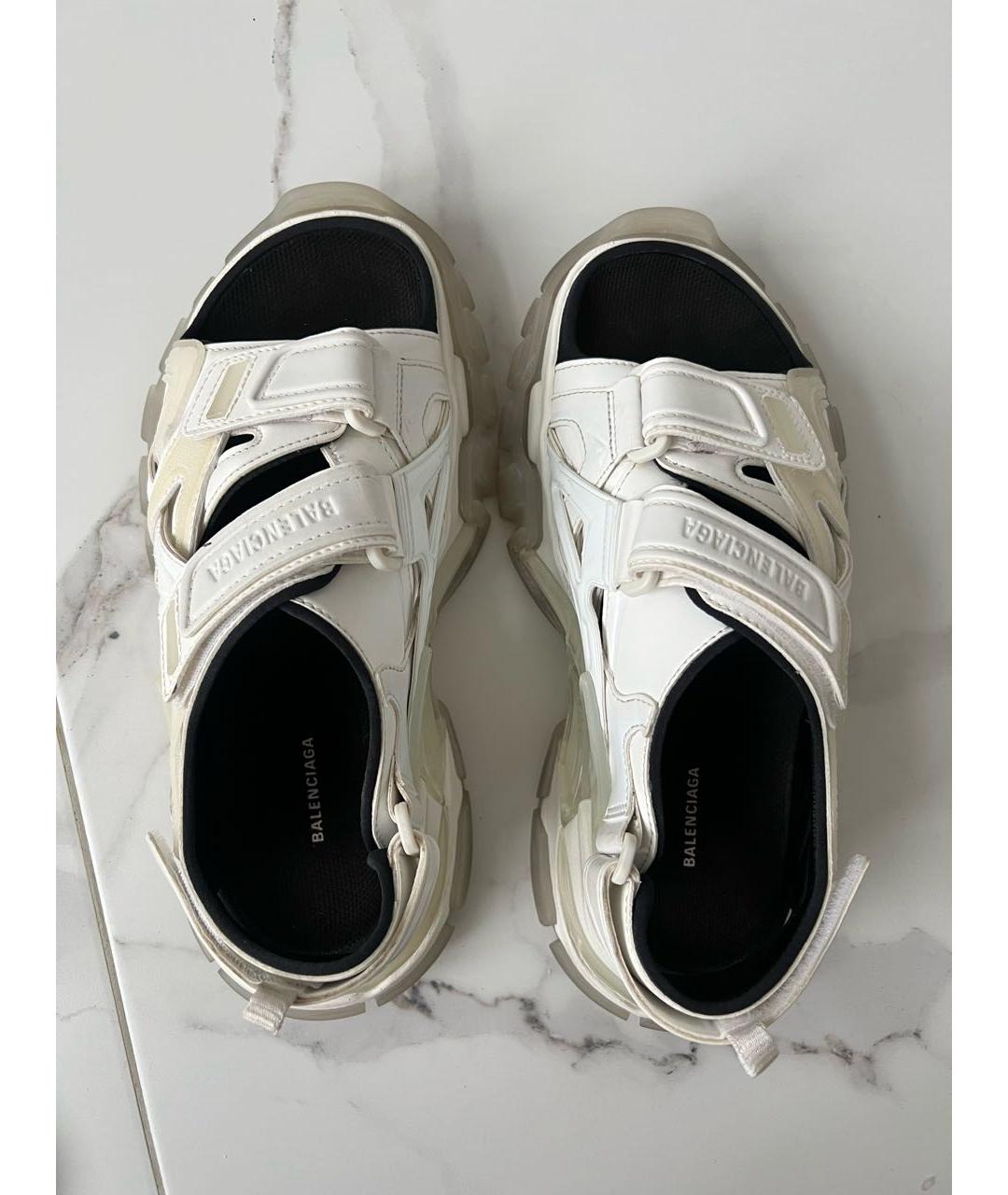 BALENCIAGA Белые кожаные сандалии, фото 3