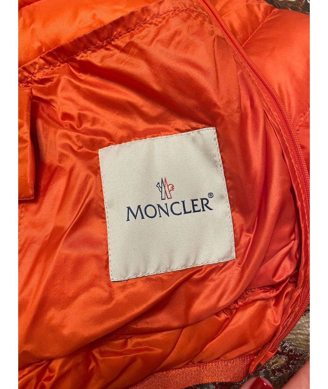 MONCLER Оранжевая полиамидовая куртка, фото 6