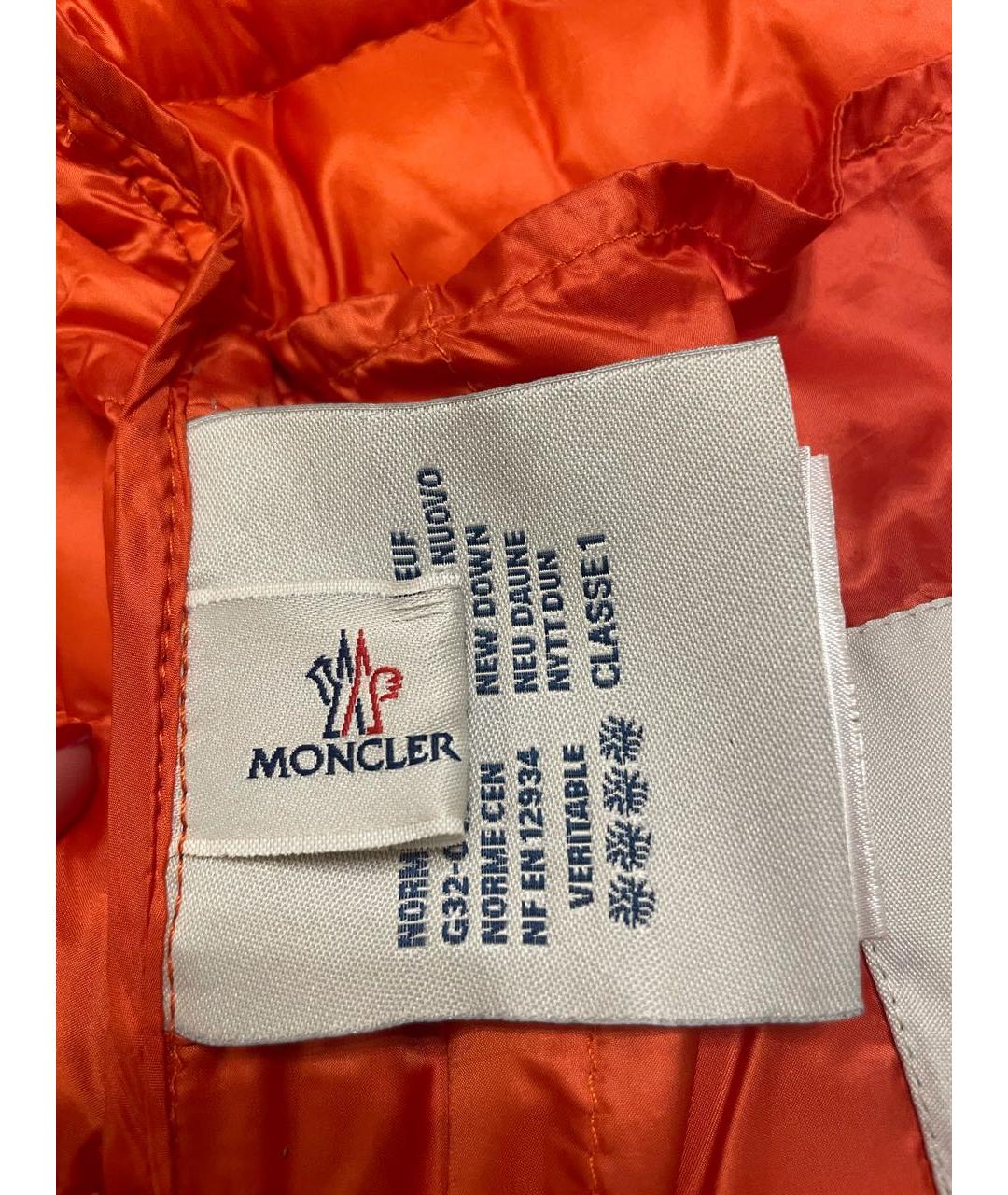 MONCLER Оранжевая полиамидовая куртка, фото 7
