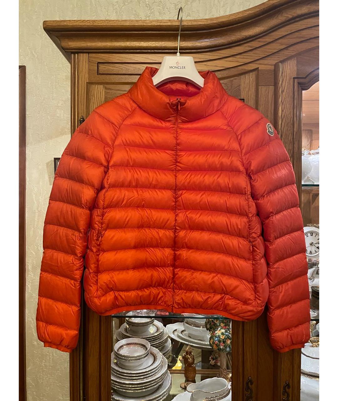 MONCLER Оранжевая полиамидовая куртка, фото 9