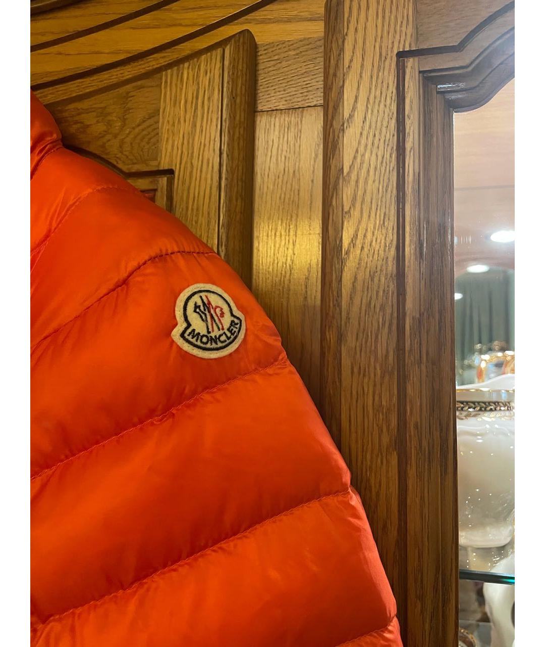 MONCLER Оранжевая полиамидовая куртка, фото 5