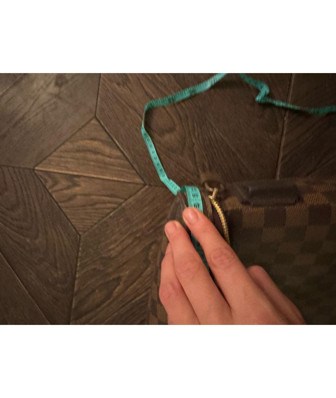 LOUIS VUITTON Коричневый кожаный чемодан, фото 7