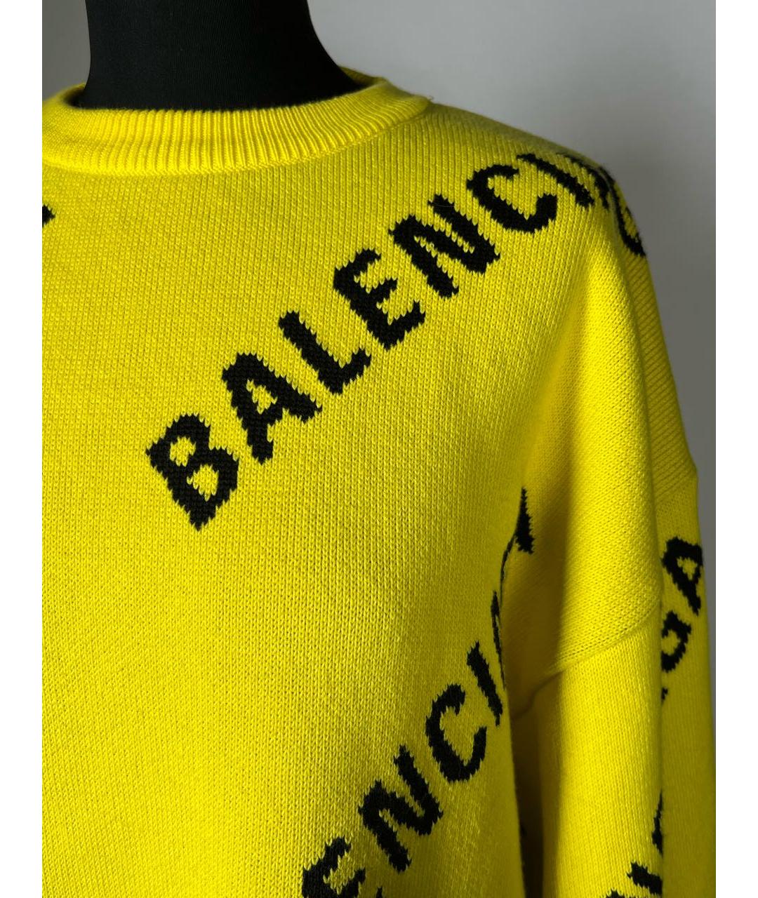 BALENCIAGA Желтый хлопковый джемпер / свитер, фото 4