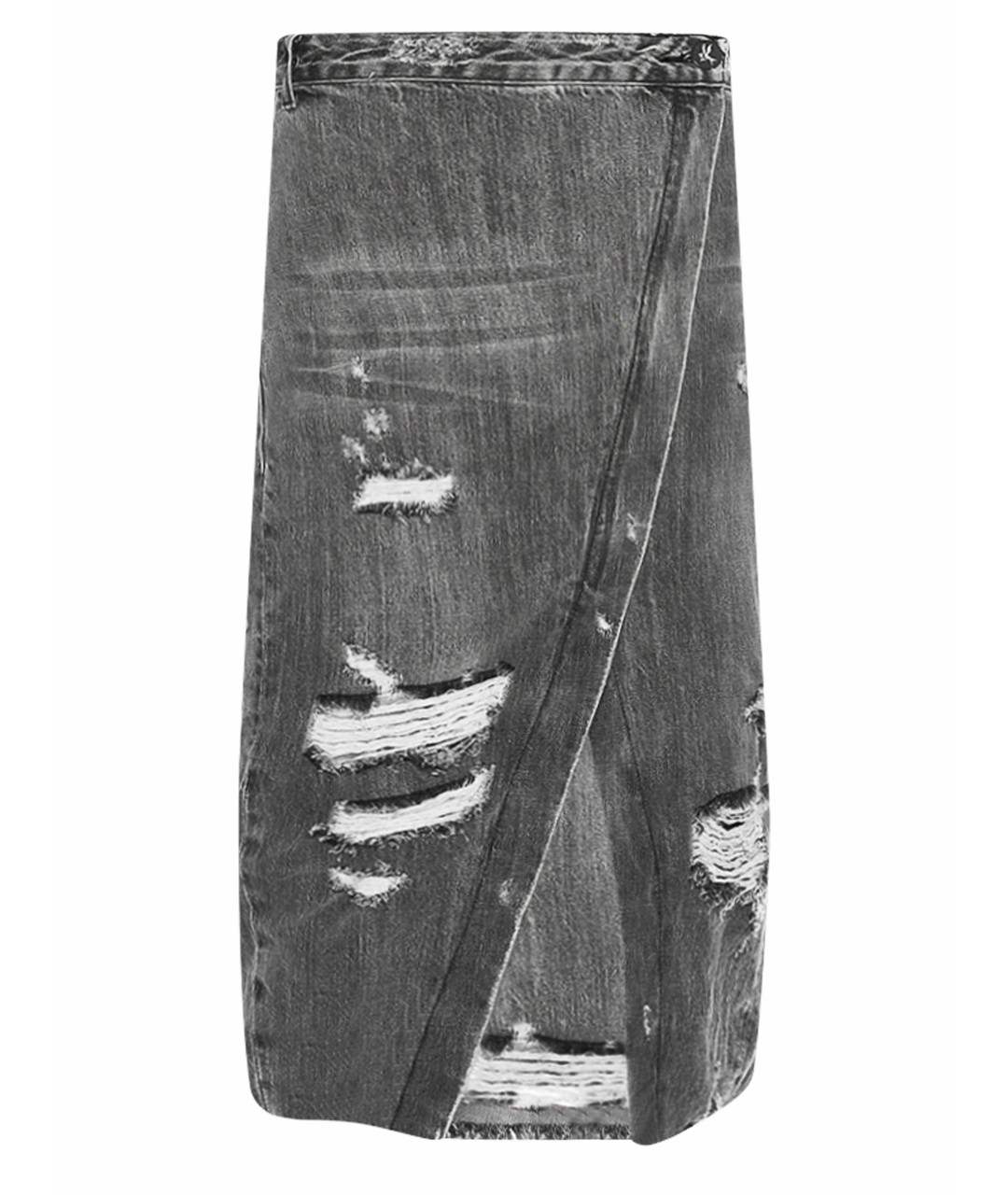 ONE TEASPOON Антрацитовая хлопковая юбка миди, фото 1