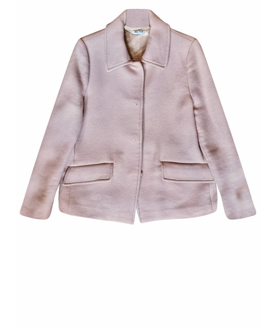 MIU MIU Розовое шерстяное пальто, фото 1