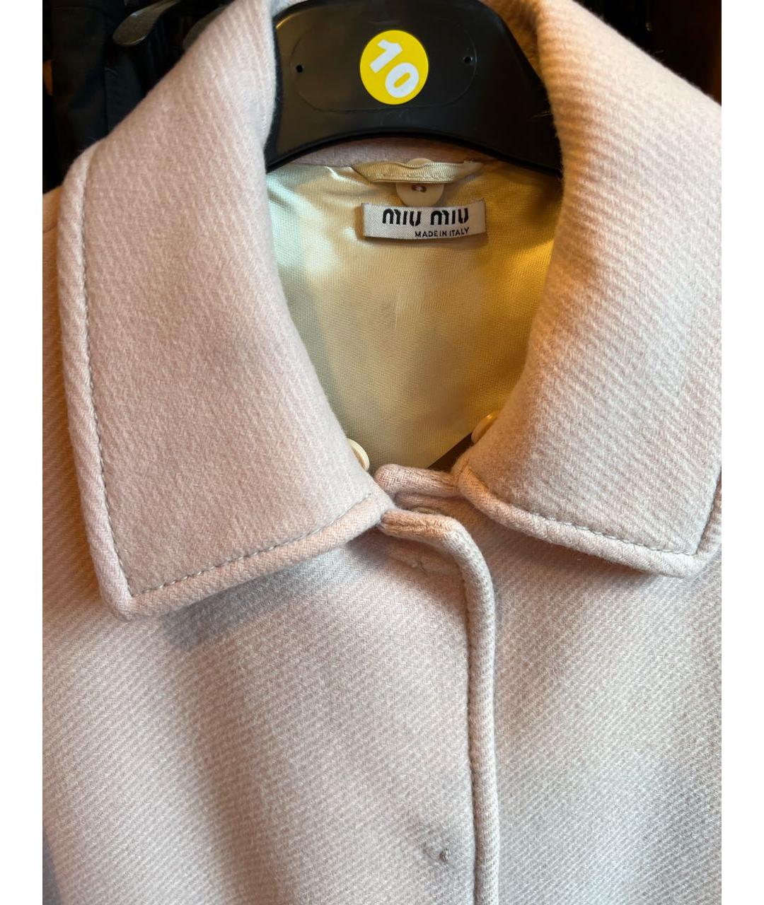 MIU MIU Розовое шерстяное пальто, фото 4