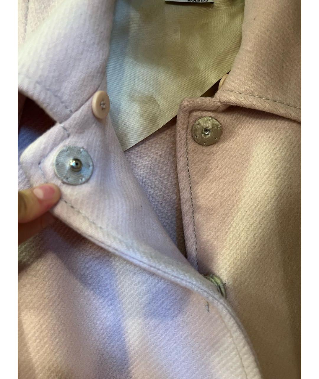 MIU MIU Розовое шерстяное пальто, фото 6
