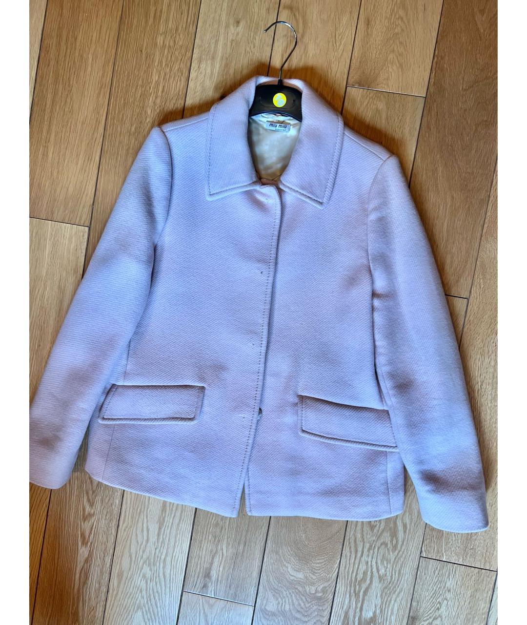 MIU MIU Розовое шерстяное пальто, фото 9