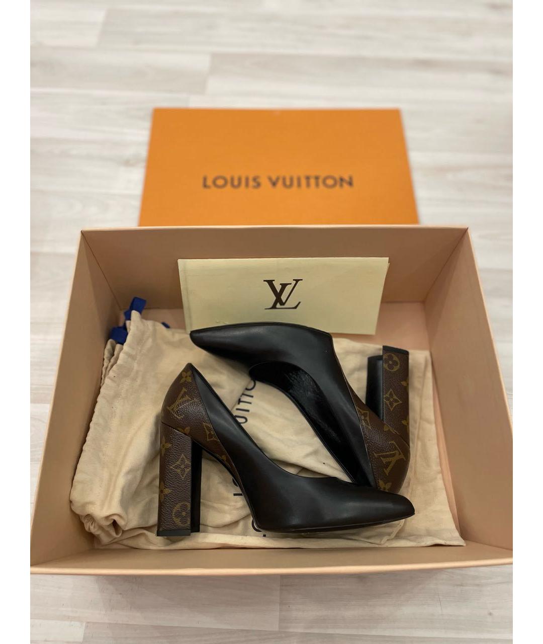 LOUIS VUITTON PRE-OWNED Черные кожаные туфли, фото 4