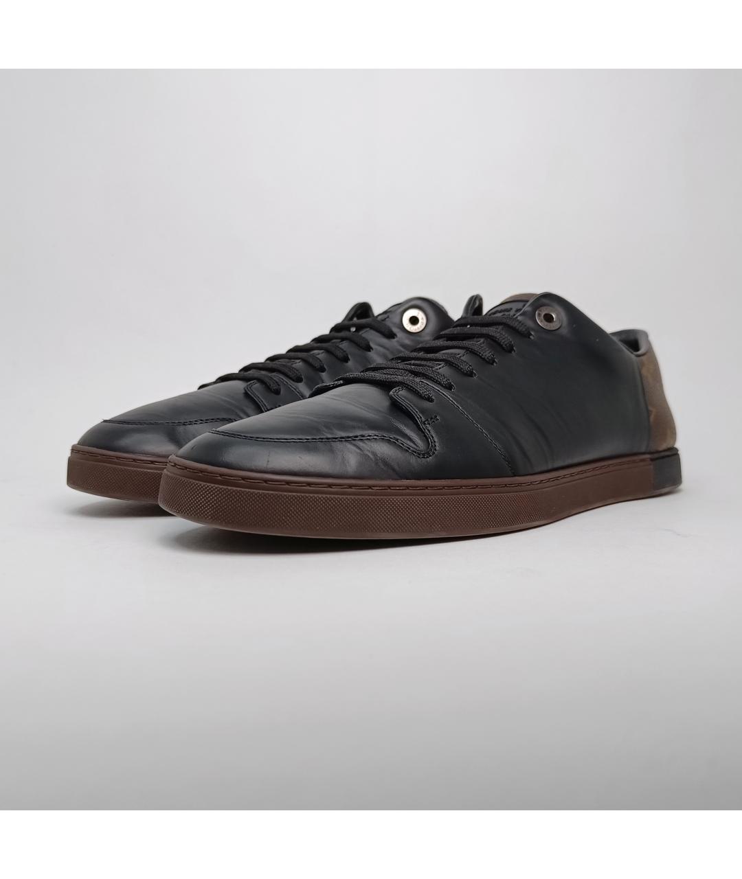 LOUIS VUITTON PRE-OWNED Черные кожаные низкие кроссовки / кеды, фото 7