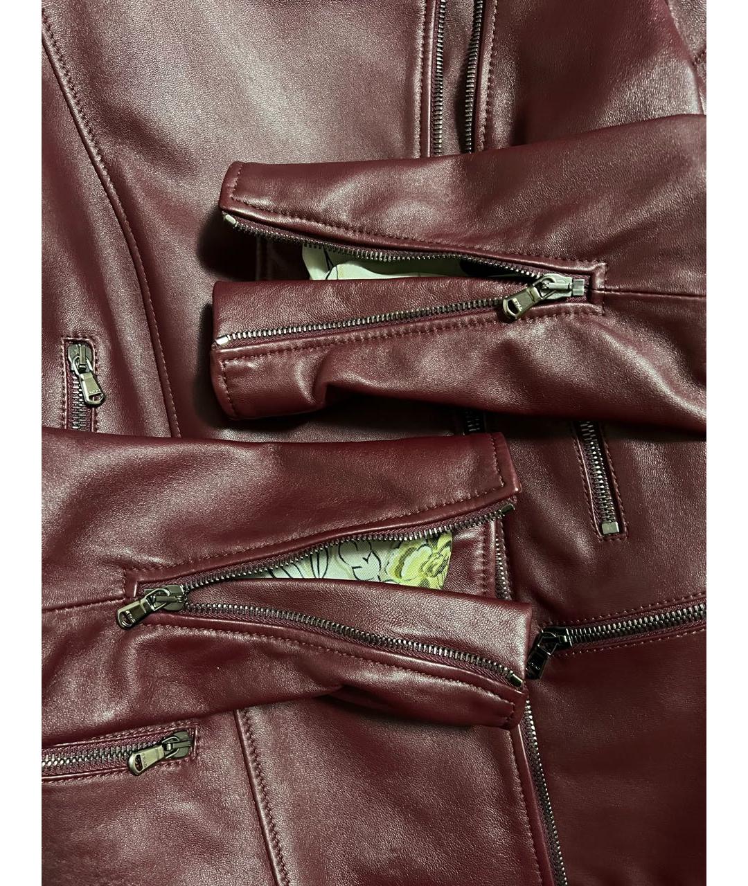 ETRO Бордовая кожаная куртка, фото 7