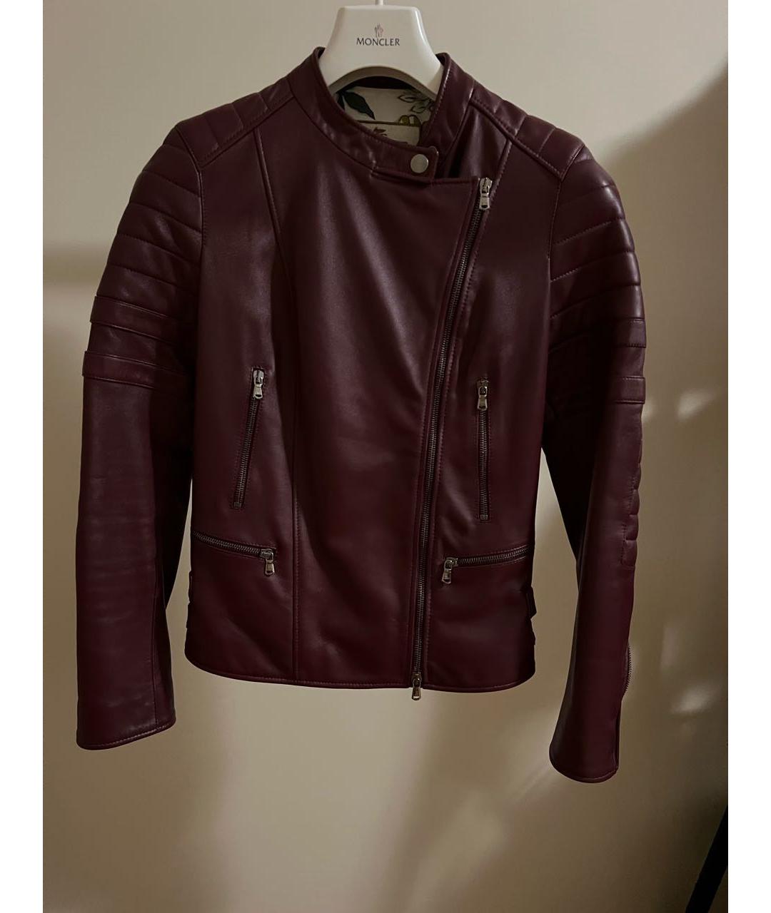 ETRO Бордовая кожаная куртка, фото 9