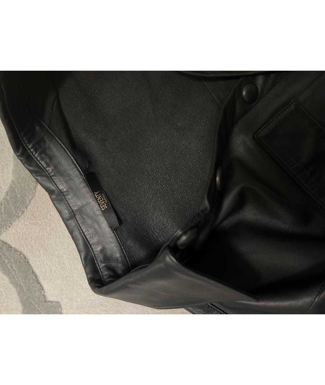SEVENTY Черный кожаный жакет/пиджак, фото 3
