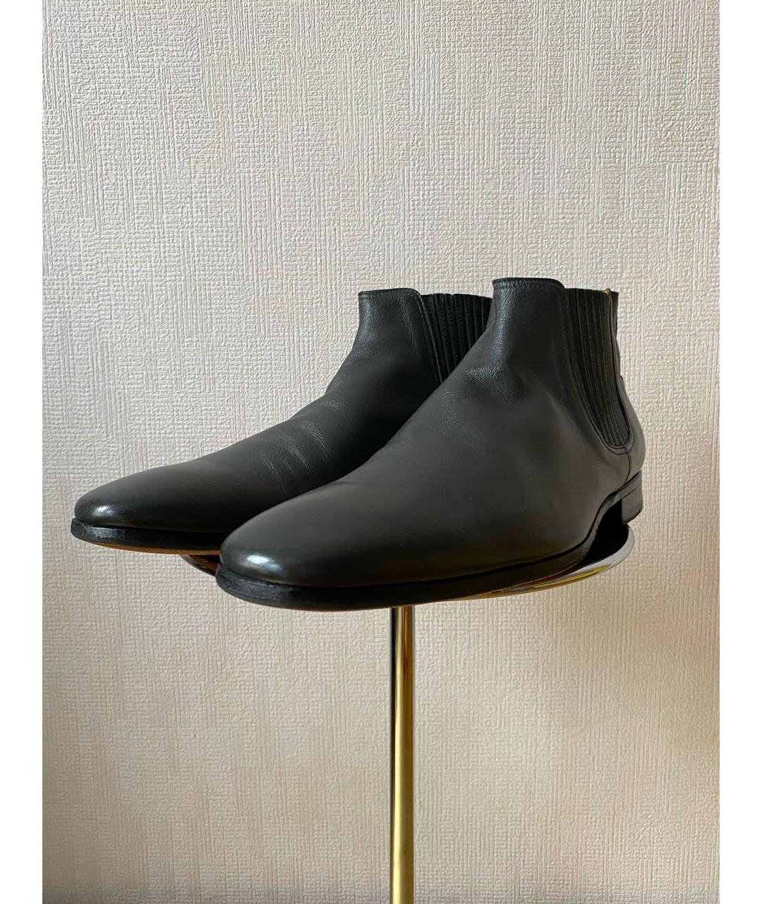 HERMES PRE-OWNED Антрацитовые кожаные высокие ботинки, фото 3